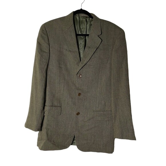 Calvin Klein Blazer Jacket Size 38R Green Fabric Wool Men’s - Picture 1 of 15